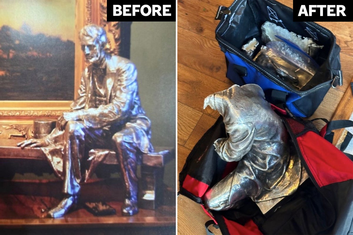 Statue of Abraham Lincoln stolen from Louisiana plantation turns up cut into pieces at pawn shop