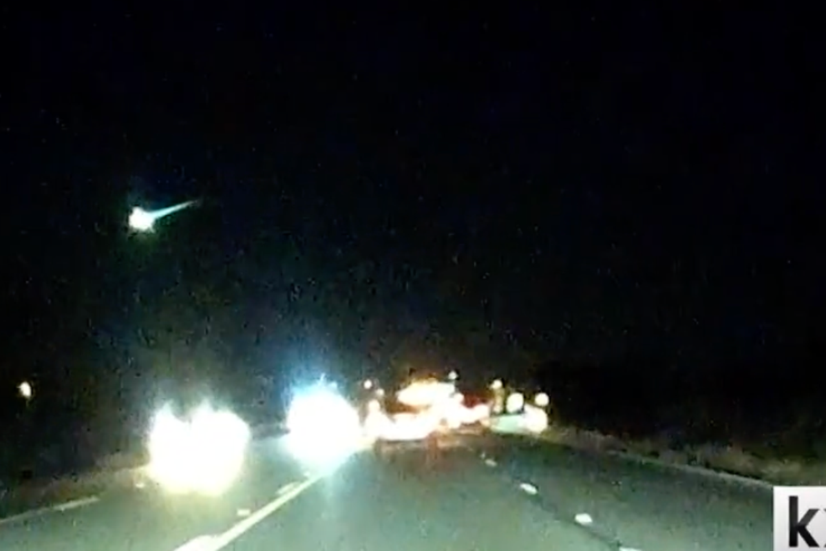 Dashcam footage captures huge fireball flying across the Texas sky